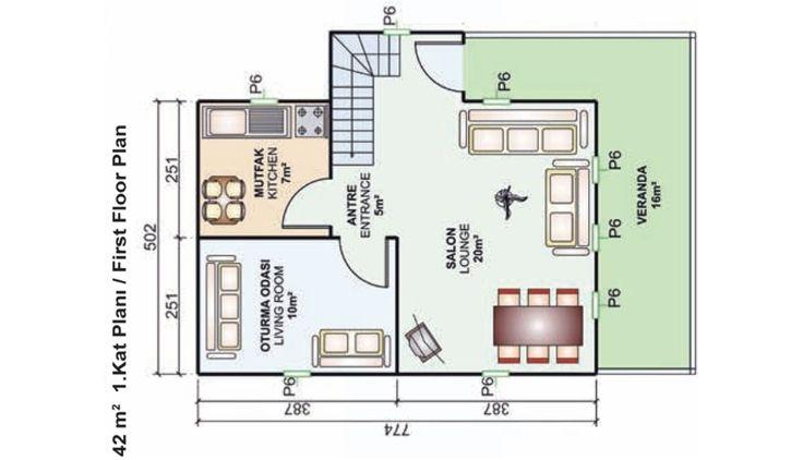 92 m² 3+1 Tek Kat Prefabrik Ev görsel 2
