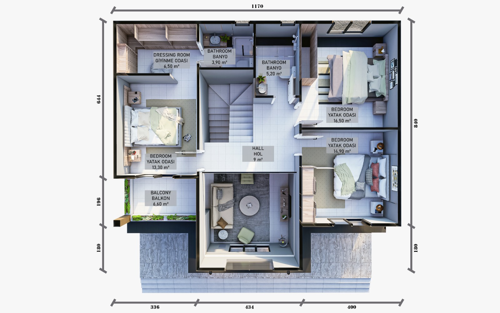 213 m² 4+1 Dubleks Çelik Villa son görsel