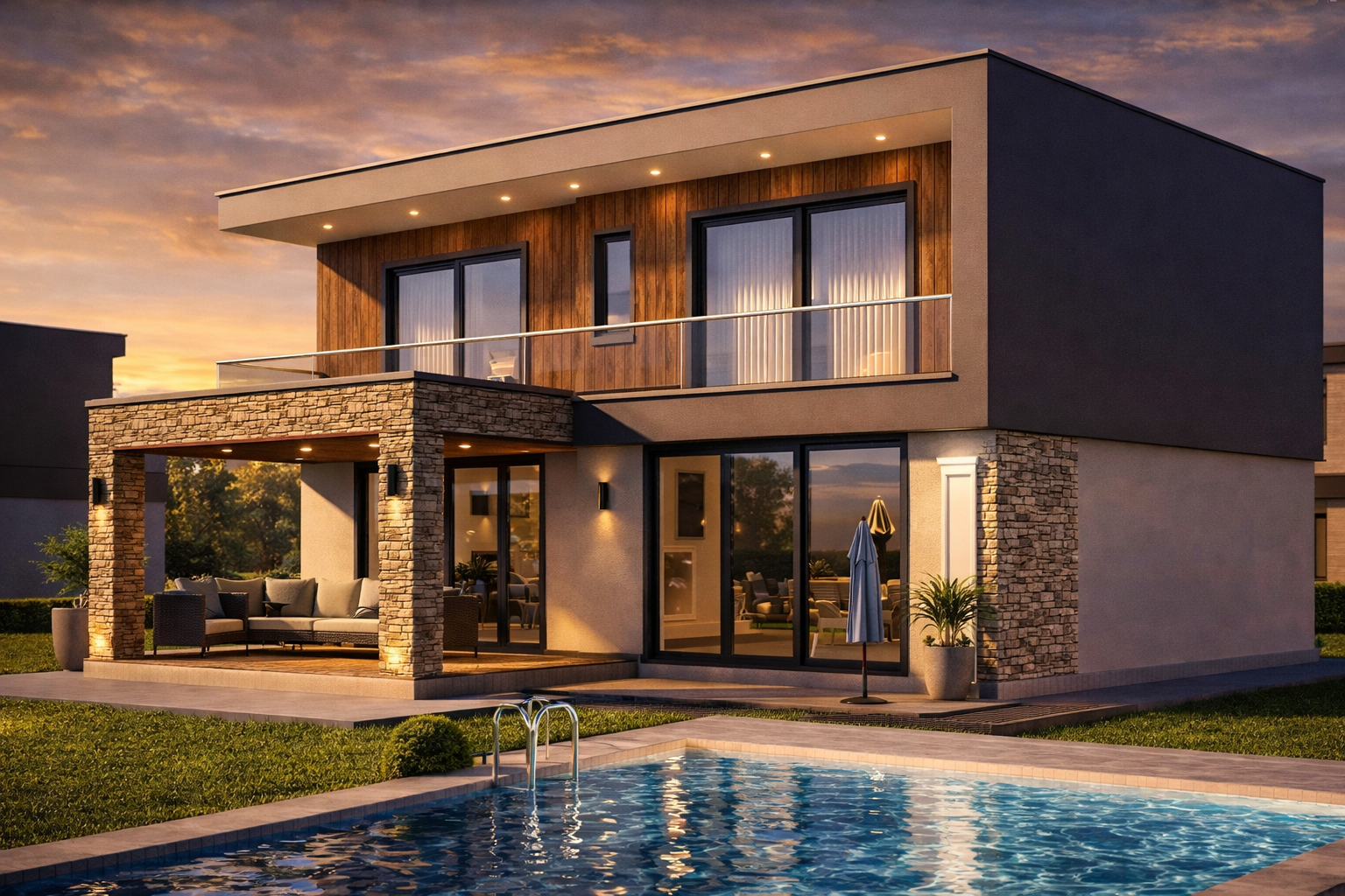 184 m² 4+1 Dubleks Çelik Villa görsel 2